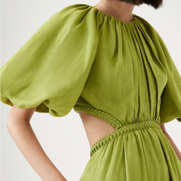 NWT Aje Capucine Puff Sleeve Midi Dress - Picture 3 of 3